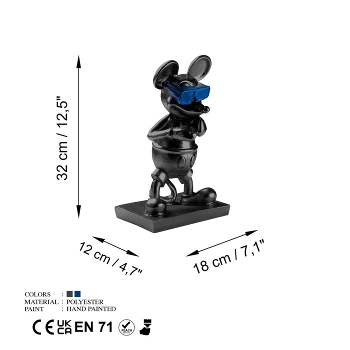 Aberto Design Souris-4 Objeto Decorativo Negro y Azul Aberto Design Souris-4 Objeto Decorativo Negro y Azul